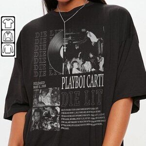 Playboi Carti Die Lit Album T-Shirt Antagonist Tour 90s Rap Music Fan Graphic 79